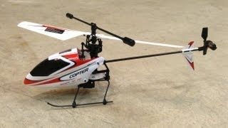 Best Budget RC Heli WLToys V911 4 Channel Helicopter RedWhite  in the Garage 5 Minute Flight [upl. by Arba350]