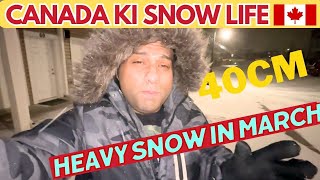 Surviving Heavy Snow Storm in Canada 2024  Calgary Snow Fall in March [upl. by Annekcm]