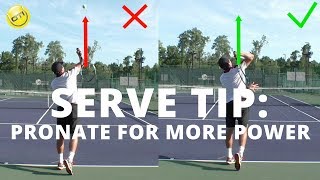 Tennis Serve Tip How To Pronate For More Power [upl. by Llenreb589]