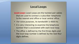 Telephone Network Local loops Trunks Switching Offices computer networks [upl. by Emya]