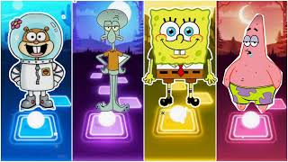 Sandy vs Squidward vs SpongeBob vs Patrick Tiles hop EDM Rush Games 🎶 [upl. by Nitsreik]