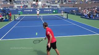 Wawrinka v Nishikori 2018 US Open practice 4K [upl. by Aeniah]