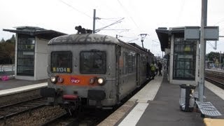 France Three SNCF Class Z 6100 EMUs 9 cars depart from Ermont Eaubonne northern Paris [upl. by Ellinad]