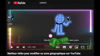 Meilleur vidéo pour modifier sa zone géographique sur YouTube [upl. by Eatnahs]