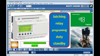 plc programming latch unlatch and interlocking pump logic in Zelio soft 2 [upl. by Laaspere933]