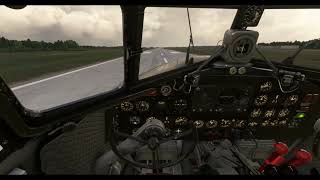 FLIGHT SIMULATOR DC3 taxing and takeoff from Jurmala airport [upl. by Neibaf]