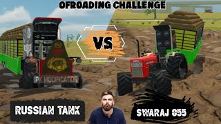 Swaraj 855 vs Russian Tank ll Haryanvi tractor vs rajasthani tractor ofroading battle gamplay [upl. by Amsirak695]