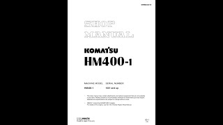 Komatsu HM4001 1001 amp Up  SEBM023010 Service manual [upl. by Lemahs]