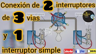 Como conectar dos apagadores de escalera y un apagador simple juntos [upl. by Burkitt777]