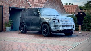 The New Defender 110  Exterior Wash amp Wax  Cinematic Detailing  4K [upl. by Isador]