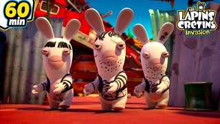 Attention au Gang des Lapins   1H  Les Lapins Crétins Invasion🐰  Nouveaux épisodes HD [upl. by Screens]