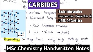 CARBIDES  Basic Concept  Notes  Isopolyacid amp Heteropolyacid  Imp For BScMSc Exams  msc [upl. by Aihseuqram376]