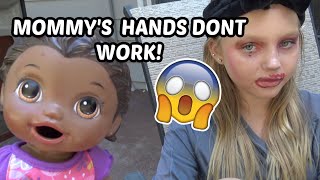 BABY ALIVE HELPS her MOMMY when her HANDS DONT WORK The Lilly and Mommy Show FUNNY KIDS SKIT [upl. by Amocat]