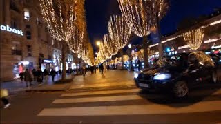 Champs Élysées illuminations direct plus une manif  28112024 [upl. by Betteann]