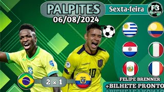 ⚽ PALPITES DE FUTEBOL PARA HOJE SEXTAFEIRA DIA 06092024  BILHETE PRONTO ✅⚽⚠️ [upl. by Procter]