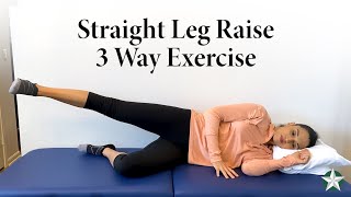 Straight Leg Raise 3 Way Exercise Demonstration  Physical Therapy Exercises [upl. by Xylon]