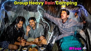 Heavy Rain Group Camping In Forest  Camping In Rain Thunderstorm  Unknown Dreamer [upl. by Ajroj]