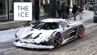 Super and Hypercars in St Moritz 2024  Jesko DB10 550 Spyder Miura SV Gemballa Marsien CCXR [upl. by Ahsemad851]