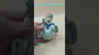 Статуэтка мальчик с мелком Royal Copenhagen Дания [upl. by Wojcik]