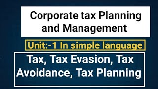 Corporate tax Planning and Management [upl. by Dinan]