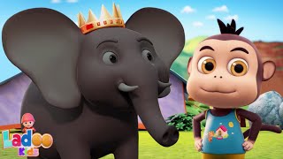 Hathi Raja in Black हाथी राजा Chal Mere Ghode  More Hindi Nursery Rhymes for Kids [upl. by Klinges]