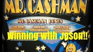 WINNING WITH JASON ON MR CASHMAN SLOT MACHINE [upl. by Nylahs]