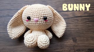 DIY Adorable Amigurumi Bunny with Long Ears Crochet Doll Tutorial [upl. by Gaskin]