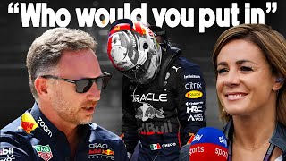 “Who would you put in” Christian Horner fires back in terse Sky F1 interview [upl. by Airt]