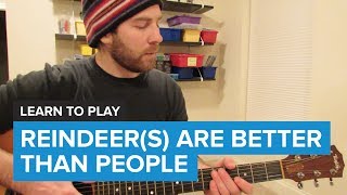 How to play quotReindeers Are Better Than Peoplequot from Frozen Guitar Chords amp Lesson [upl. by Antonin]