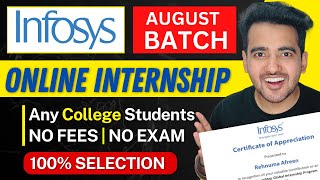 Infosys Springboard Internship 2024 ➤ Free Online Internships for College Students  August Batch [upl. by Elston]