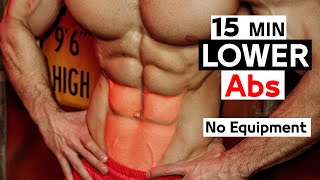 15 MIN LOWER Abs Workout  No Equipment  Maniac muscle [upl. by Einnad]