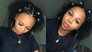 Half Up Half Down Bantu Knots Natural Hair  CrySTYLE Beauty [upl. by Asilec]