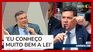 Flávio Dino e Sergio Moro batem boca em comissão no Senado Não aceito deboche [upl. by Sibyl]