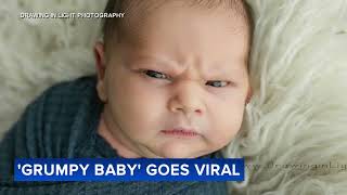 Grumpy baby photoshoot goes viral [upl. by Gunter]