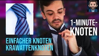 Krawatte binden  EINFACH 1 MINUTE Einfacher Krawattenknoten Four in Hand  Anleitung [upl. by Fassold]