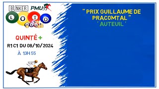 Pronostic Quinté PMU 🏇 Mardi 08 octobre 2024 🏆 PRIX GUILLAUME DE PRACOMTAL [upl. by Dibrin]