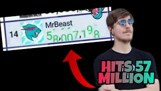 MrBeast growing fast  The Moment MrBeast hits 58 million subs on stream MDM [upl. by Durware]