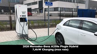 MercedesBenz A250e Plugin Hybrid  74kW Charging AC max rate [upl. by Yornoc]