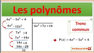 les polynomes cours et exercices corrigés tronc commun [upl. by Nyrehtac]