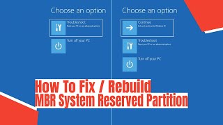 How To Fix  Rebuild MBR System Reserved Partition [upl. by Aborn701]