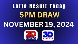 Today LOTTO Result 5pm November 19 2024 [upl. by Alberta]