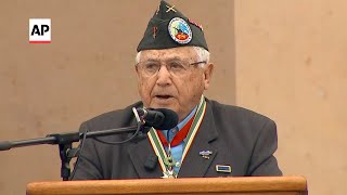 98yearold veteran describes horrors of WWII at DDay anniversary event [upl. by Adamsun]