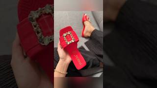 Fashion string bead square toe flat slippers shorts shortsviral youtubeshorts [upl. by Ettenan]