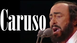 Luciano Pavarotti  Caruso  Live Italian amp English OnScreen Lyrics [upl. by Eisdnil]