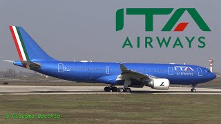 New ITA Airways A330 quotTazio Nuvolariquot Land amp Takeoff  Bologna GMarconi [upl. by Pogah]