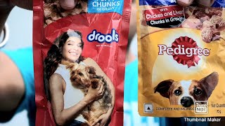 Drools Chunks Gravy VS Pedigree Chunks GravyHonest Dog feed review [upl. by Shulock]