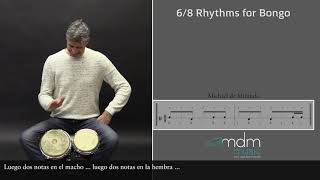 3 Different 68 rhythms for bongo Tutorial [upl. by Autum]