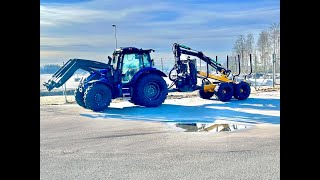 Skotning  Grotkörning amp Åkerstädning Valtra N135 Moheda 121 4WD [upl. by Avictor]