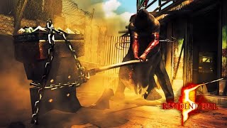 Resident Evil 5  Chris Redfield Vs Executioner Majini Boss Fight [upl. by Nnylyma]