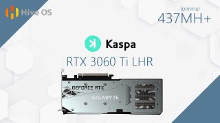 Kaspa Mining  3060 Ti Hashrate and Overclock  Hiveos [upl. by Osmo997]